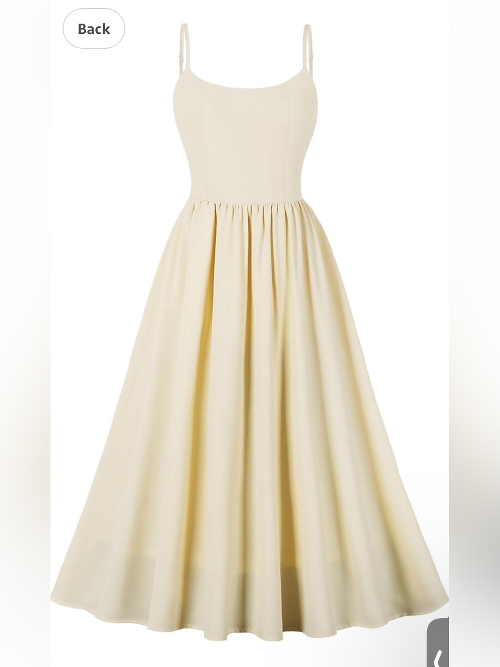 Minimalist Cream Midi Slip Dress with Spaghetti Straps - Picture 6 of 11